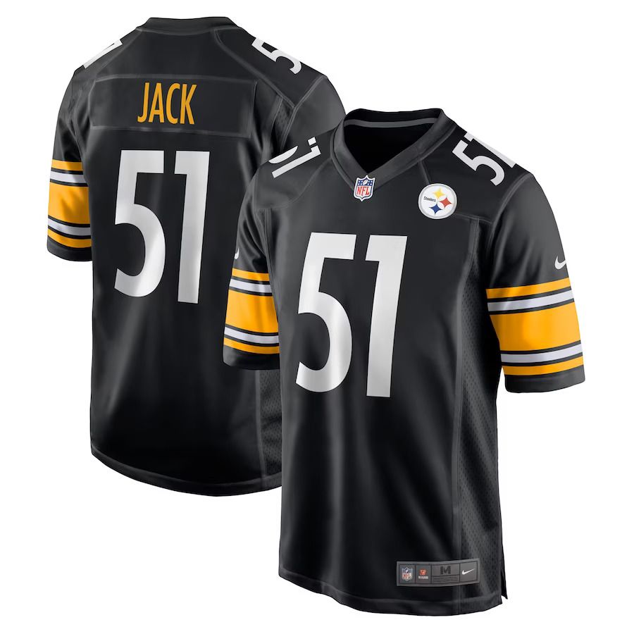Men Pittsburgh Steelers 51 Myles Jack Nike Black Game Player NFL Jersey